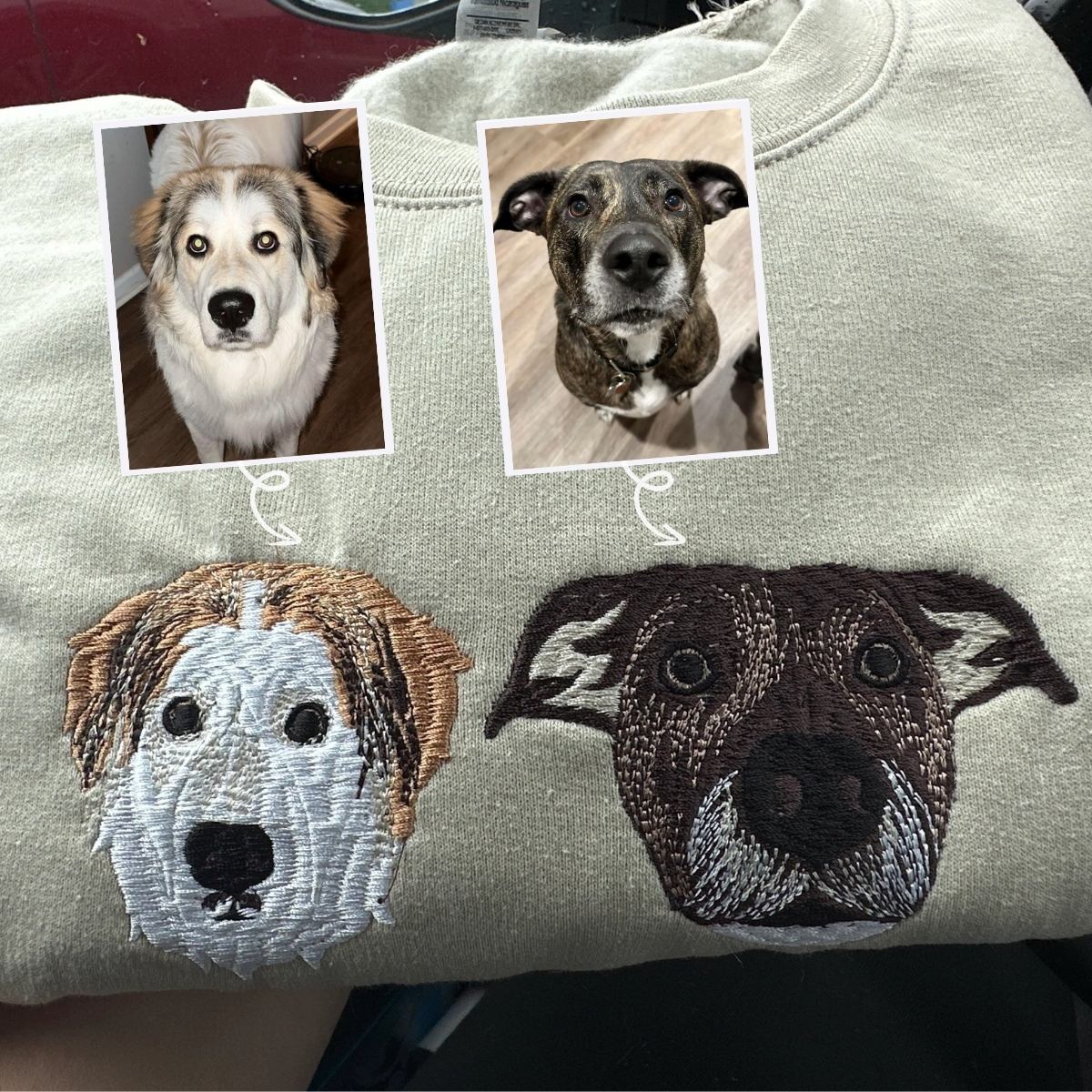Chihuahua Sweatshirt or Hoodie, Custom Embroidered Gift from Photo Name