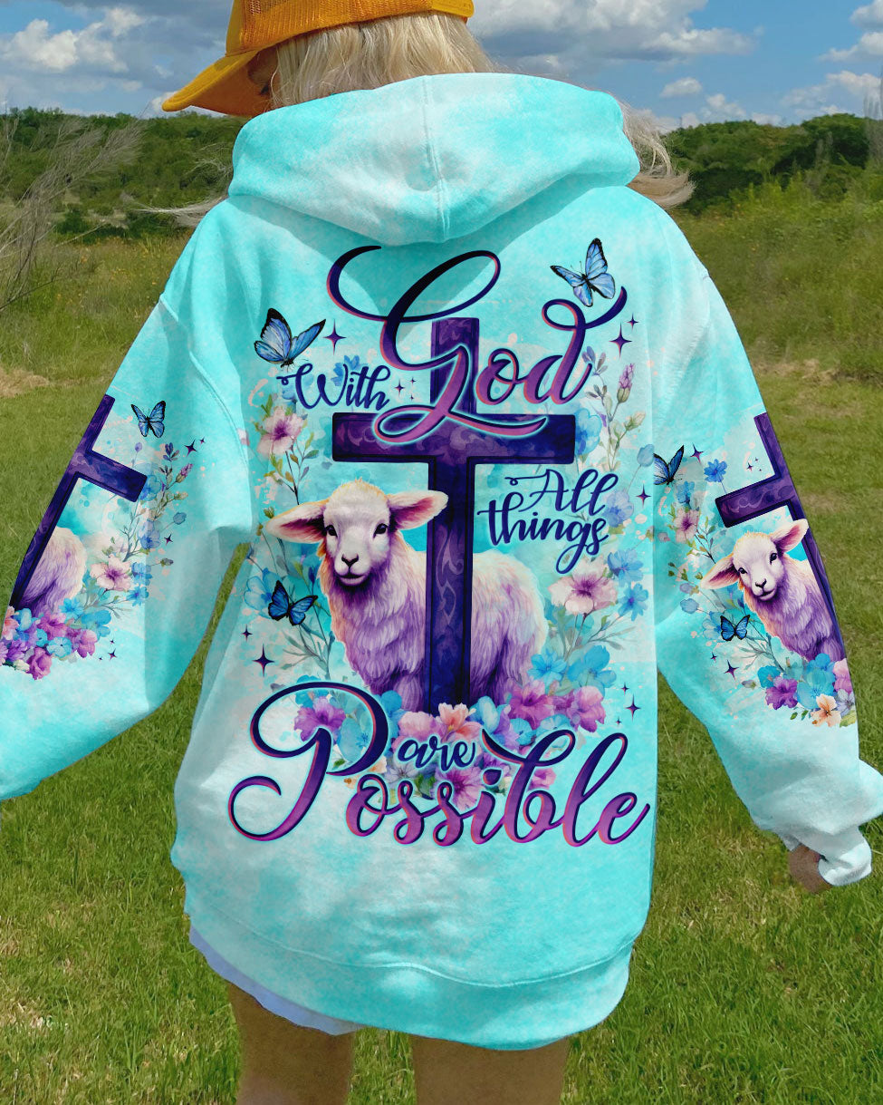 With God All Things Are Possible Lamb Women's All Over Print Shirt - Tlno0510231