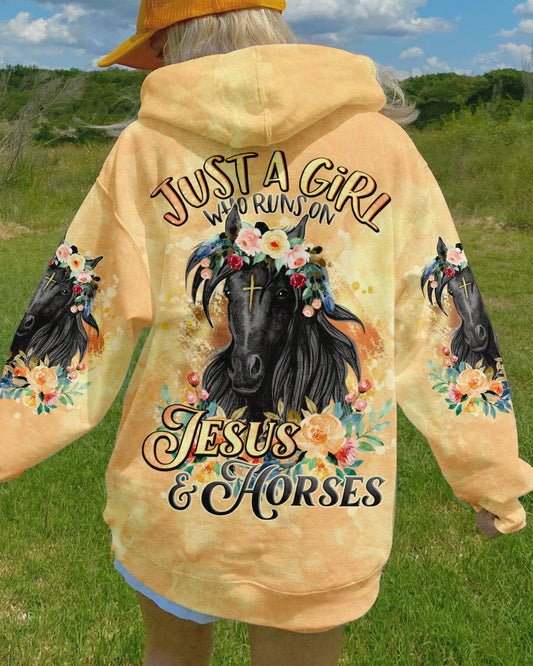 Runs On Jesus And Horses Women's All Over Print - Tlno0610234