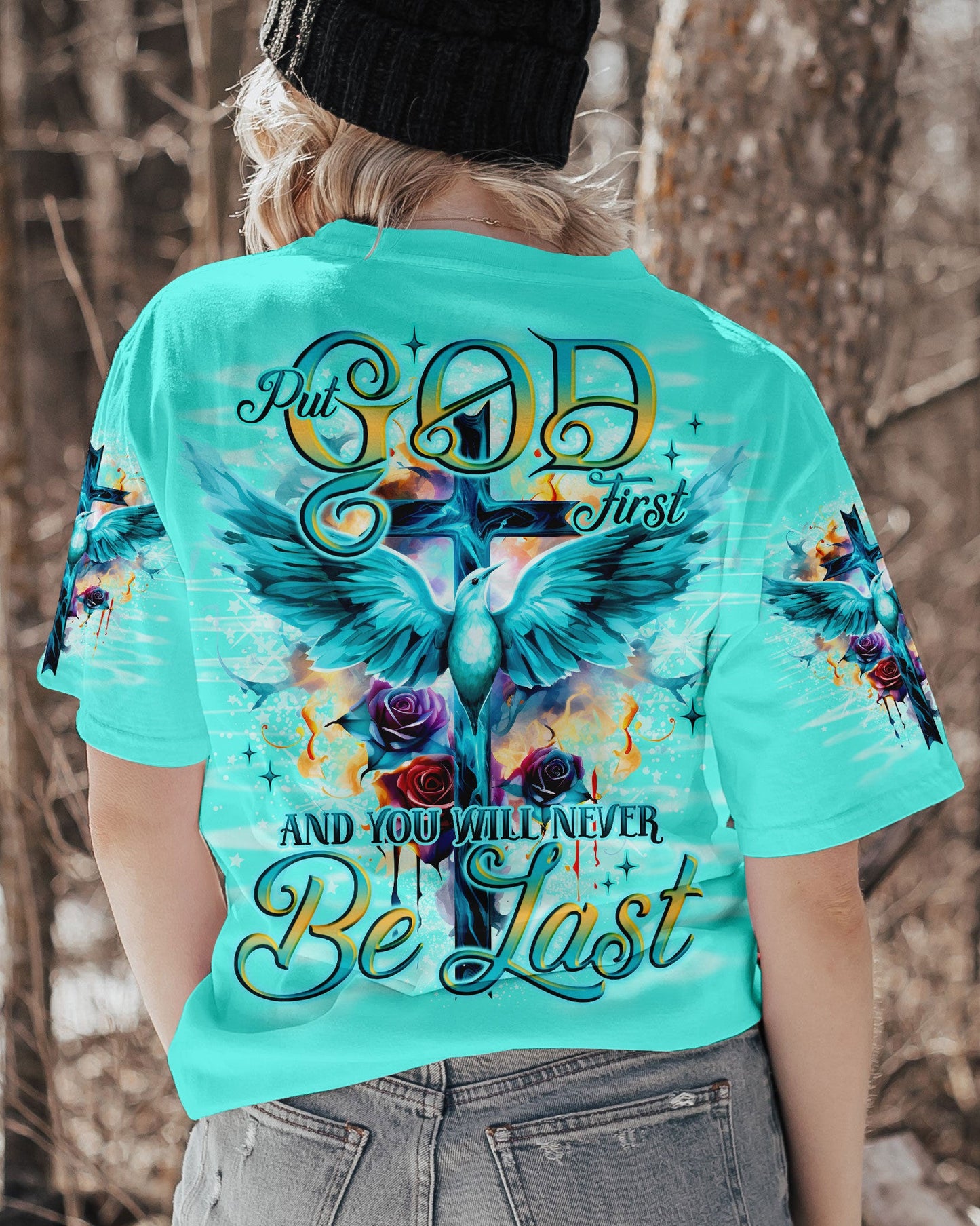 Put God First Women's All Over Print Shirt - Tlno1710233