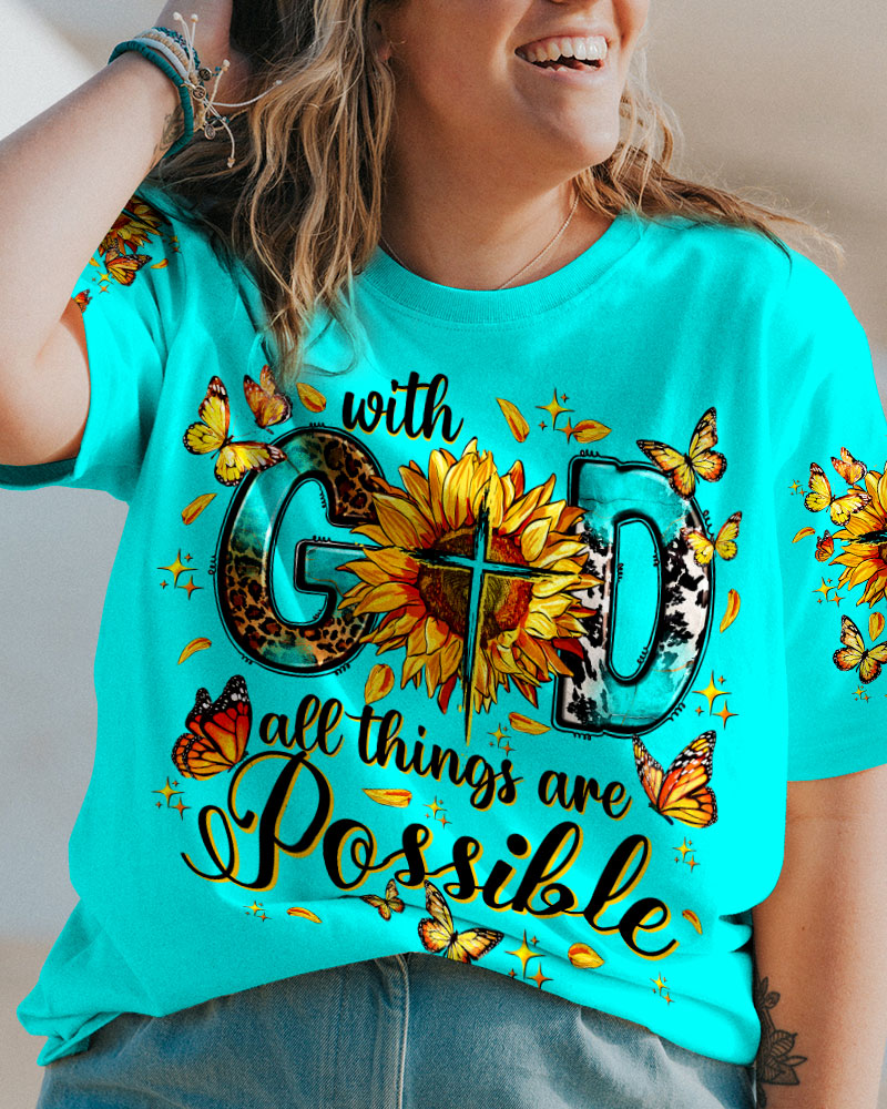 With God All Things Are Possible Women's All Over Print Shirt - Ty0407234