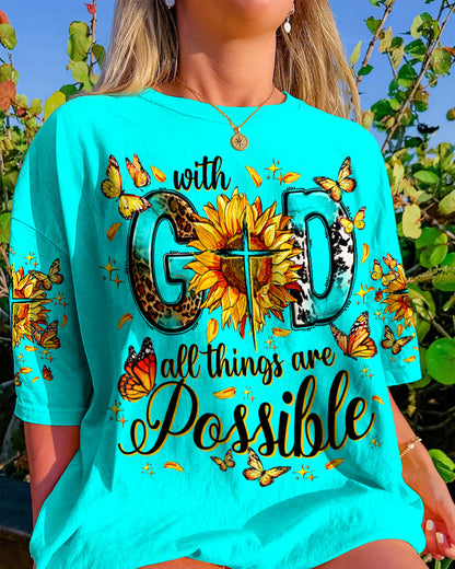 With God All Things Are Possible Women's All Over Print Shirt - Ty0407234