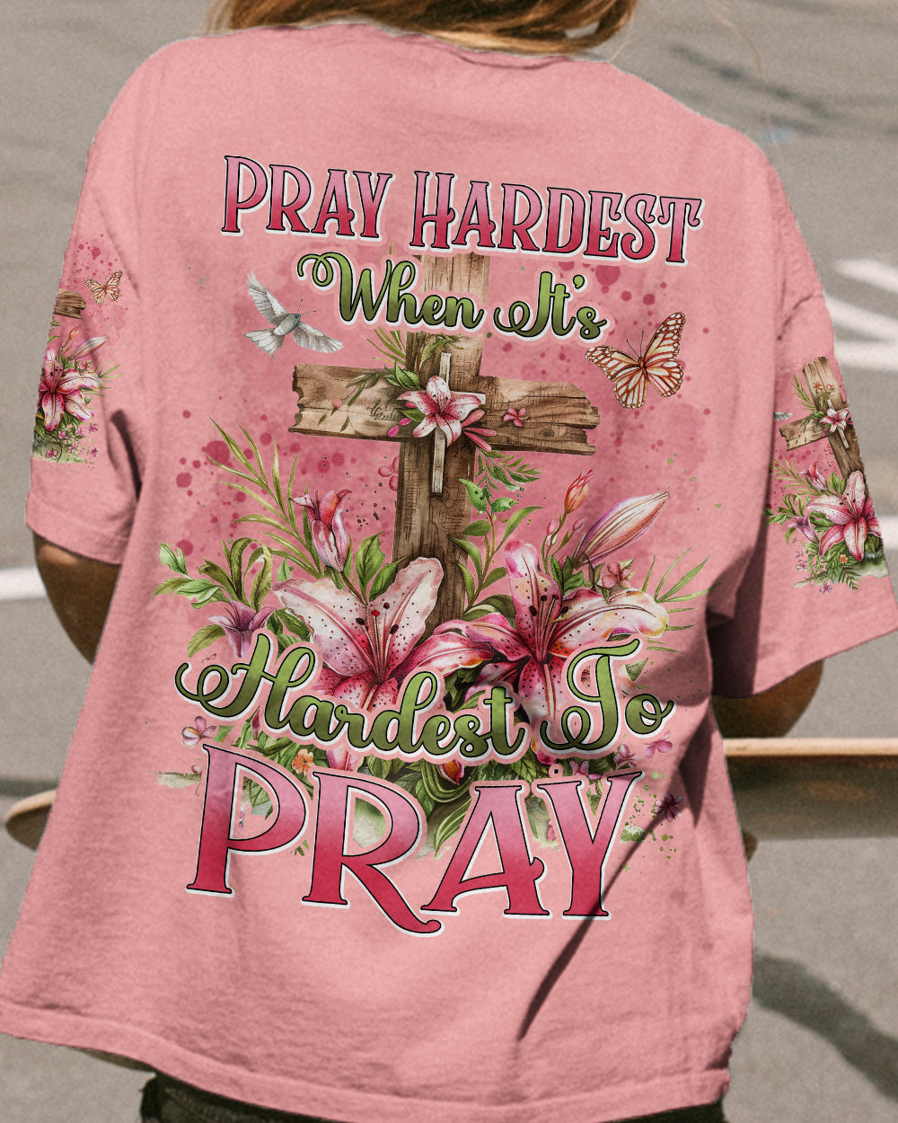 Pray Hardest When It's Hardest To Pray Women's All Over Print Shirt - Tyhi2603243