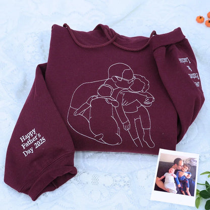Custom Dad Life Photo Hoodie or Sweatshirt – Personalized Embroidered Gift for Father’s Day Birthday