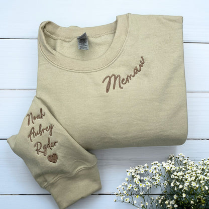 Aunt Life Sweatshirt or Hoodie with Children Names on Sleeve
