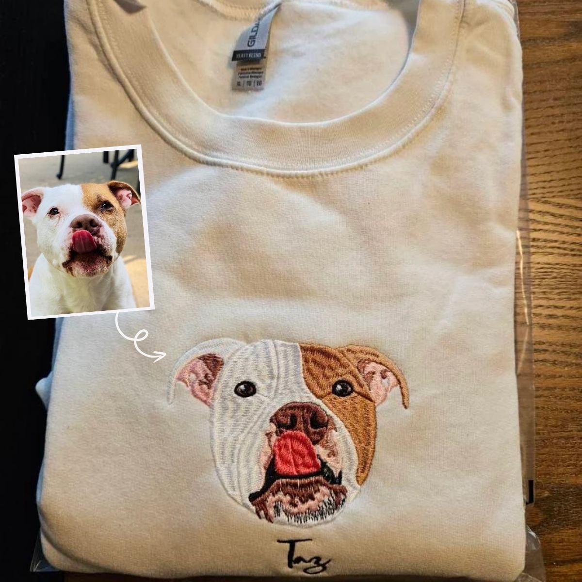 Bernedoodle Mom Sweatshirt or Hoodie, Custom Embroidered Gift from Photo Name