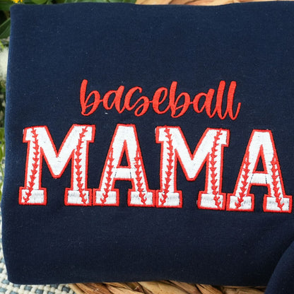 Baseball Mama Sweatshirt, Custom Embroidered Gifts for Baseball Mom