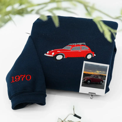 Custom Embroidered Car Hoodie, Sweatshirt, Personalized Car Gifts for Him