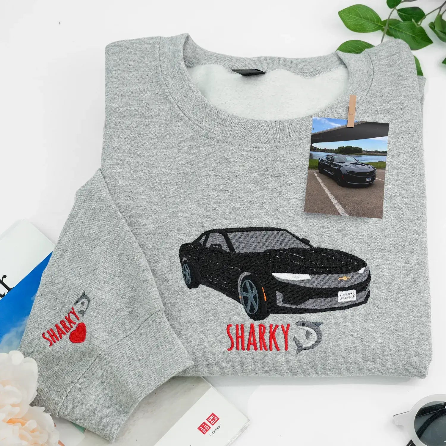 Custom Embroidered Car Hoodie, Sweatshirt, Personalized Car Gifts for Him