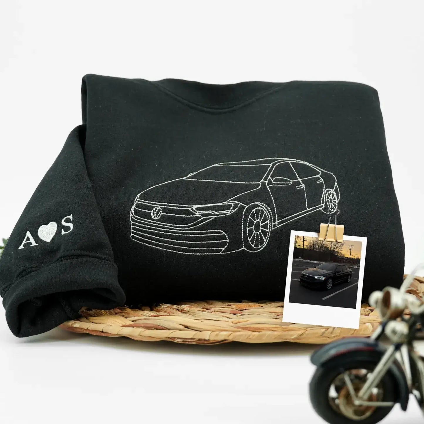 Custom Embroidered Car Hoodie, Sweatshirt, Personalized Car Gifts for Him