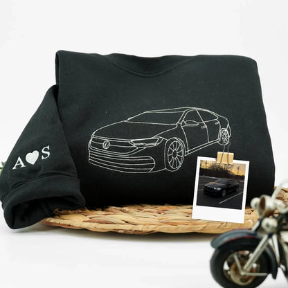 Custom Embroidered Car Hoodie, Sweatshirt, Personalized Car Gifts for Him