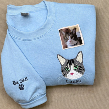 Cat Lover Twin Pack: Embroidered Crewneck Sweatshirt & Hoodie