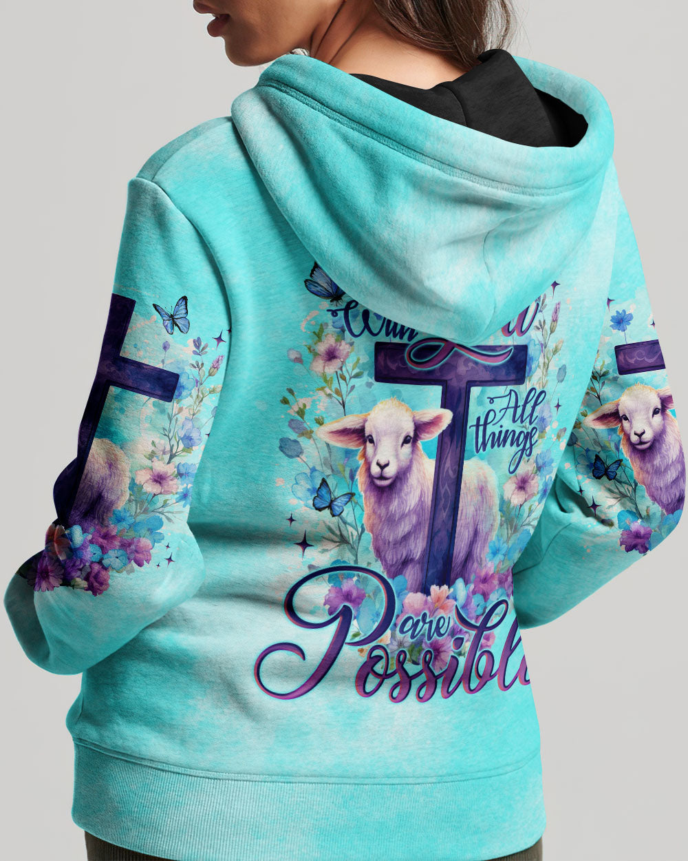 With God All Things Are Possible Lamb Women's All Over Print Shirt - Tlno0510231