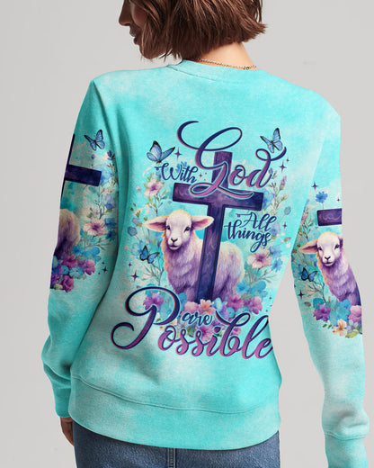 With God All Things Are Possible Lamb Women's All Over Print Shirt - Tlno0510231