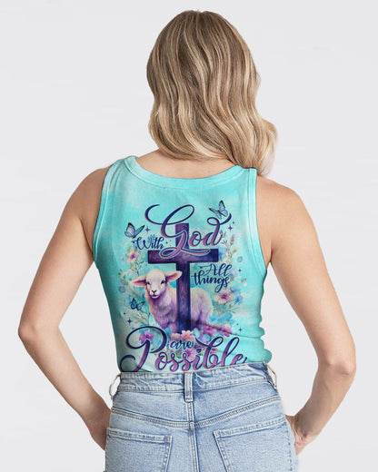 With God All Things Are Possible Lamb Women's All Over Print Shirt - Tlno0510231