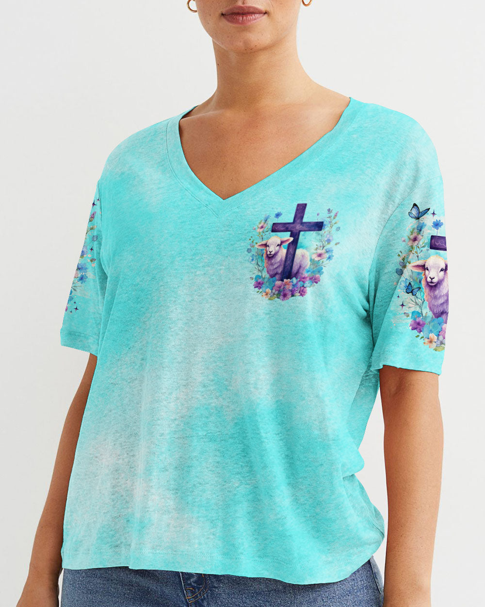 With God All Things Are Possible Lamb Women's All Over Print Shirt - Tlno0510231