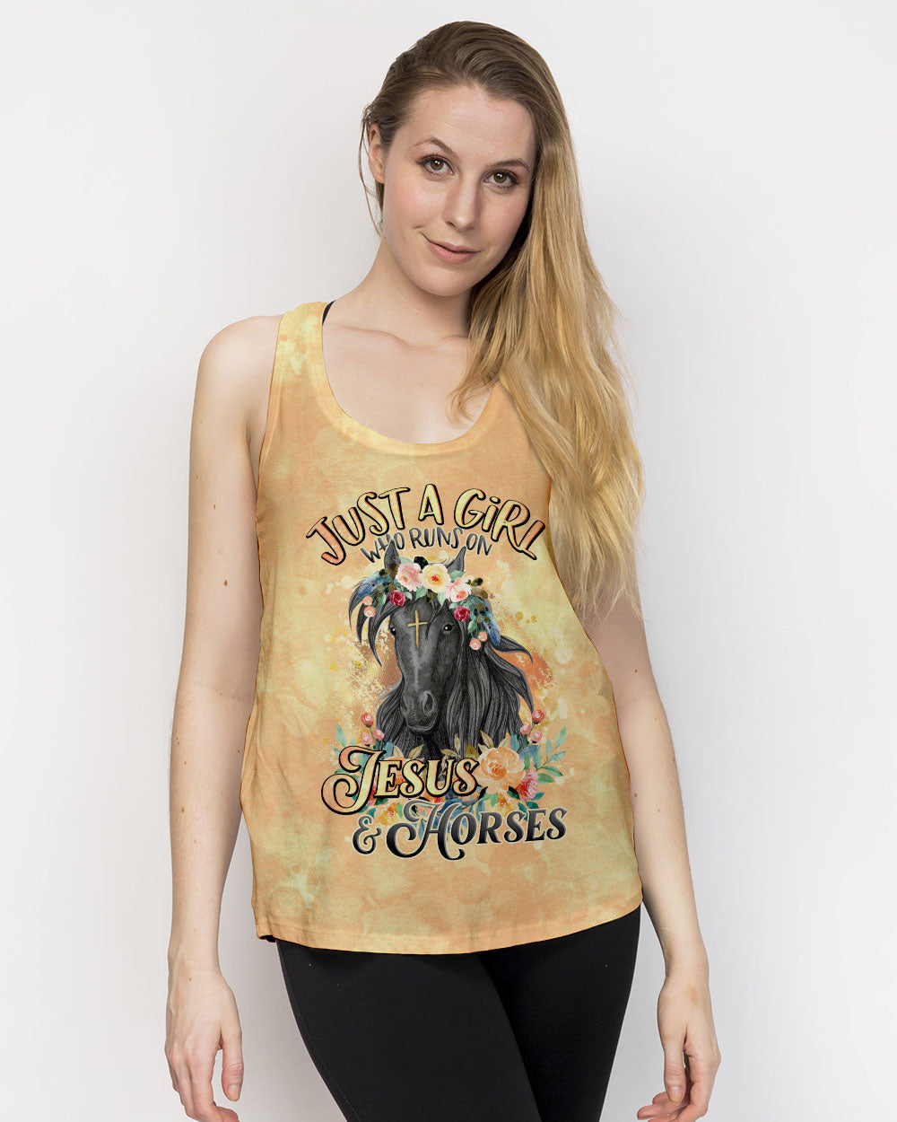 Runs On Jesus And Horses Women's All Over Print - Tlno0610234