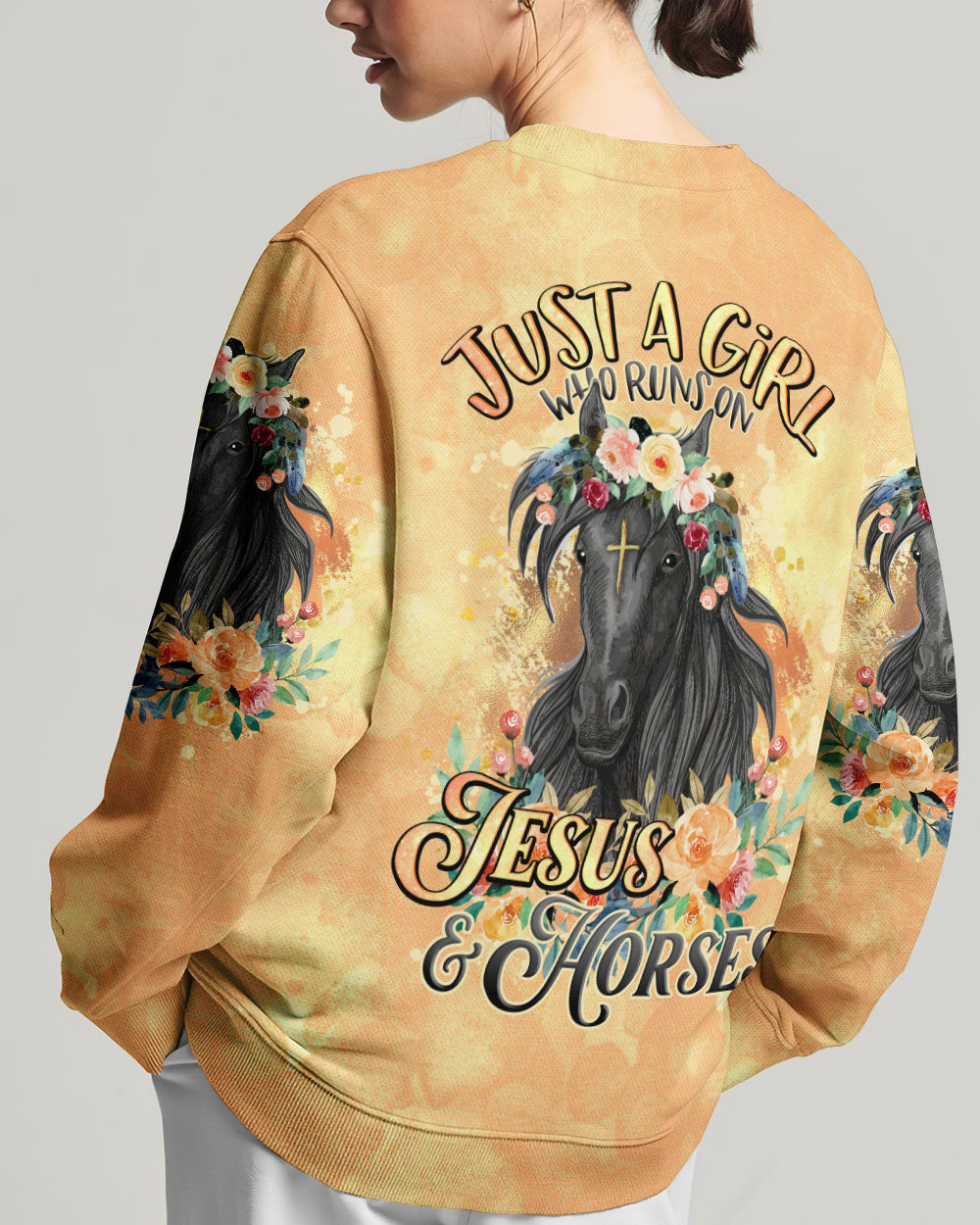 Runs On Jesus And Horses Women's All Over Print - Tlno0610234