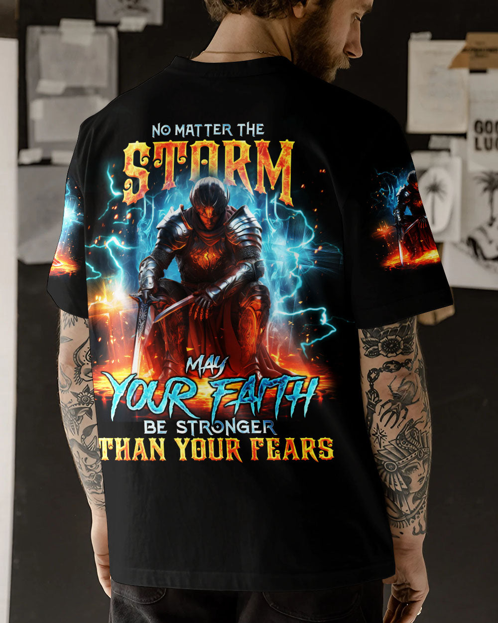 No Matter The Storm Warrior Men's All Over Print Shirt - Tlno2010234