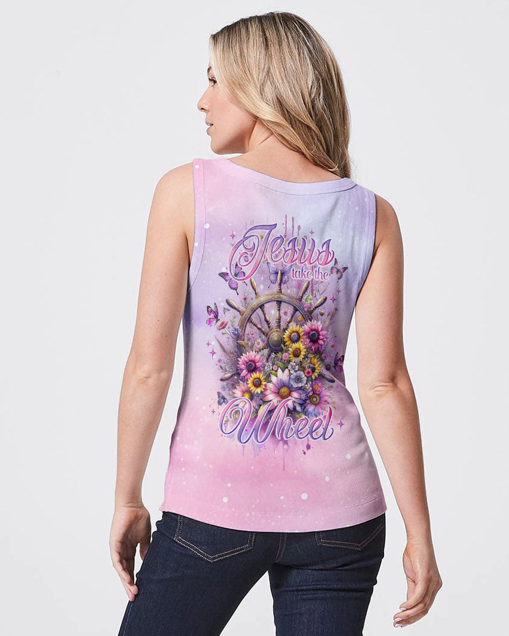 Jesus Take The Wheel Floral Women's All Over Print Shirt - Tlno2211234