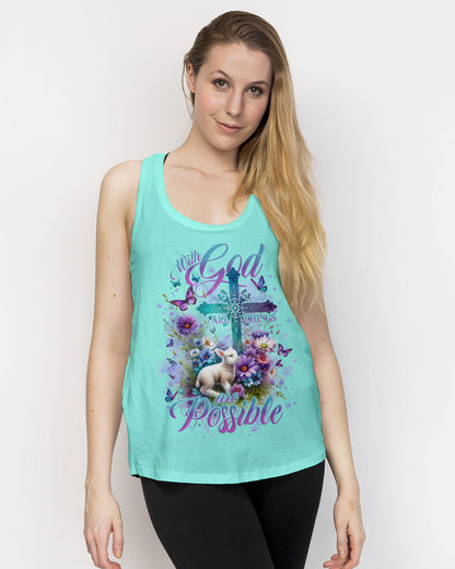 With God All Things Are Possible Lamb Women's All Over Print Shirt - Tlno2512234