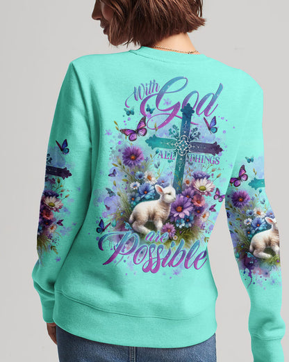 With God All Things Are Possible Lamb Women's All Over Print Shirt - Tlno2512234