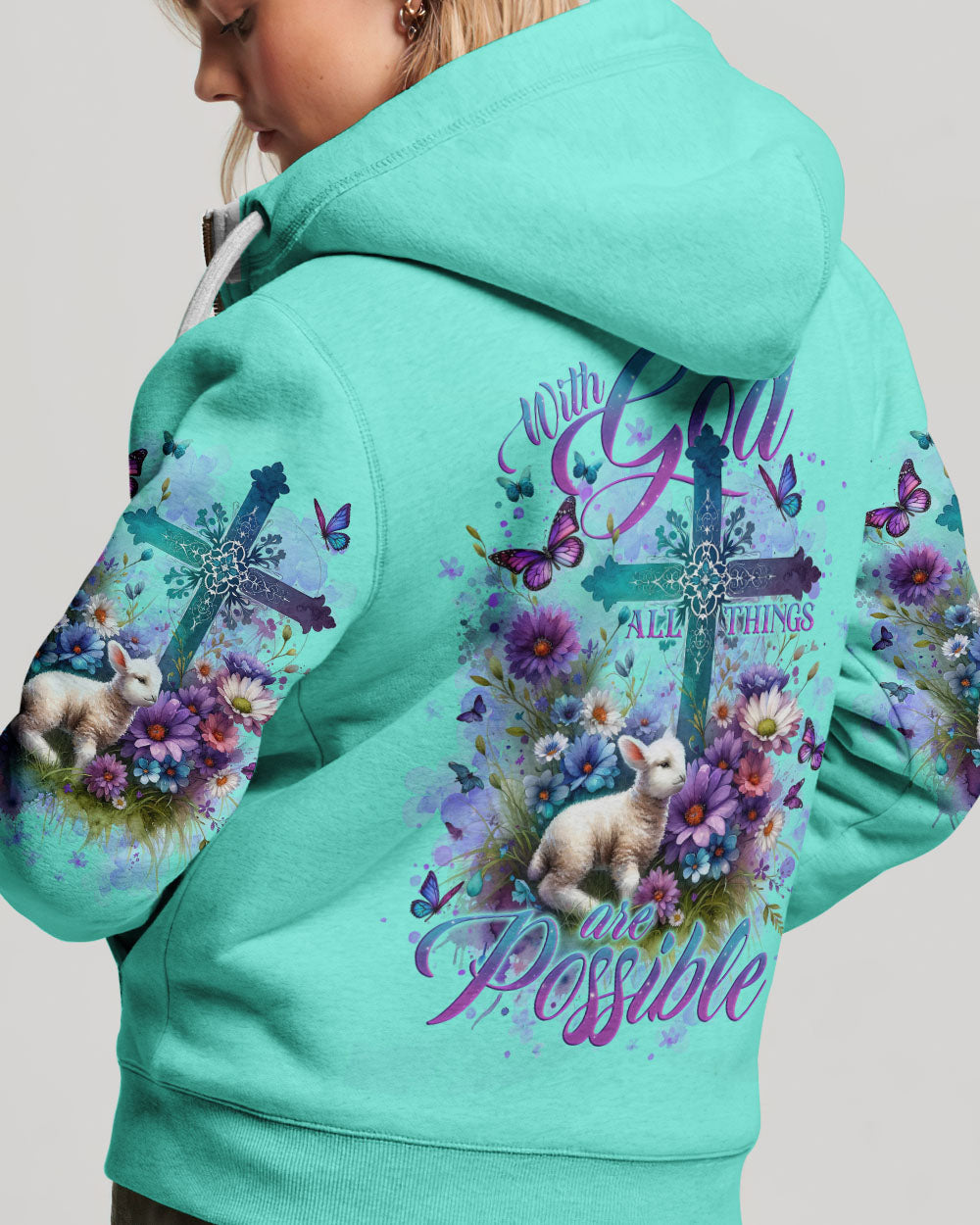 With God All Things Are Possible Lamb Women's All Over Print Shirt - Tlno2512234