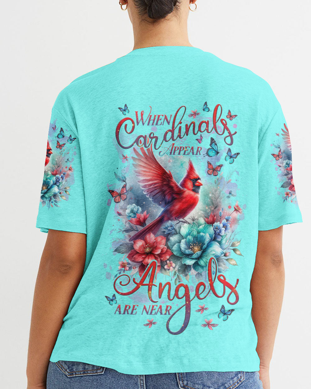 When Cardinals Appear Angels Are Near Women's All Over Print Shirt - Tlnz0712232