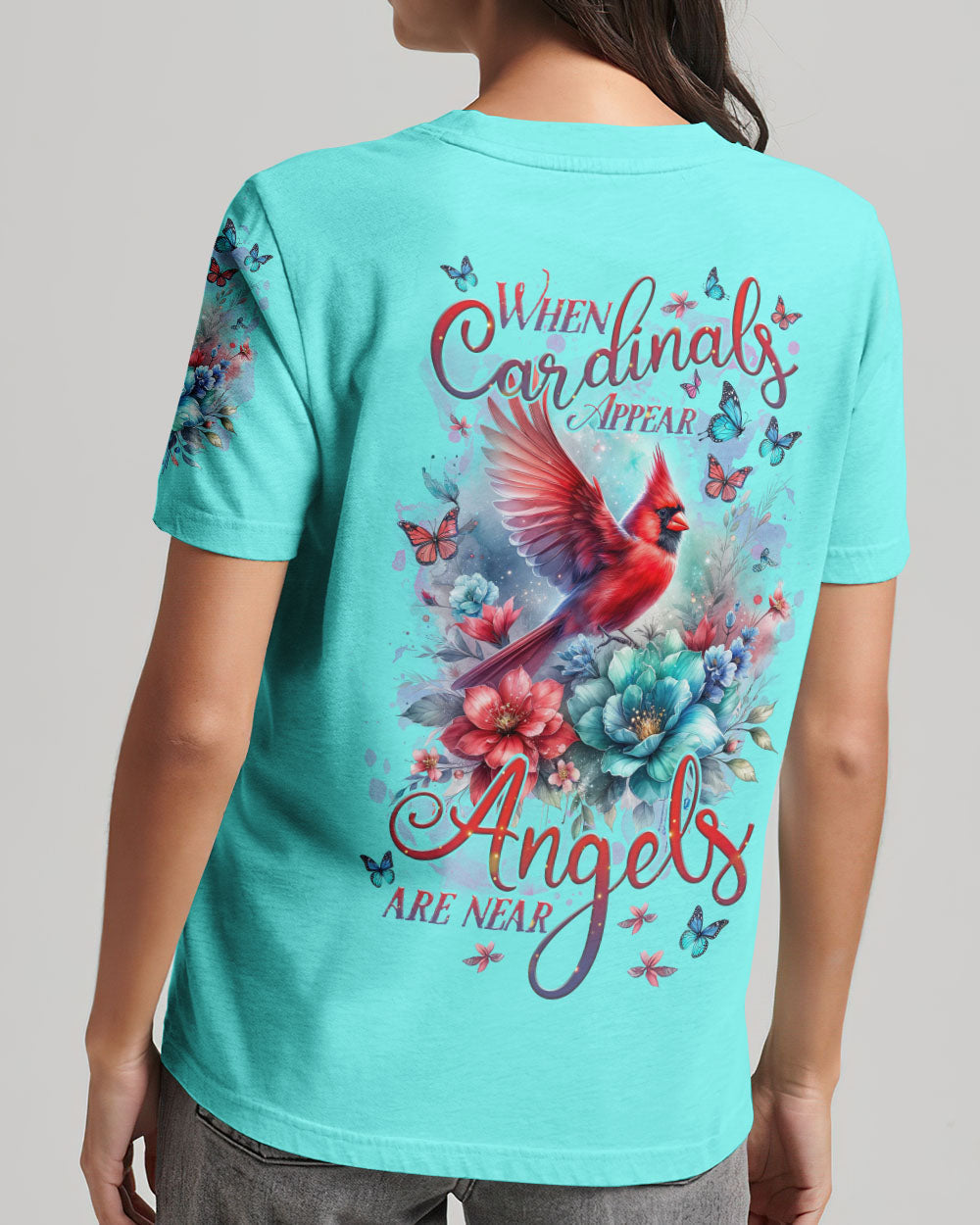 When Cardinals Appear Angels Are Near Women's All Over Print Shirt - Tlnz0712232