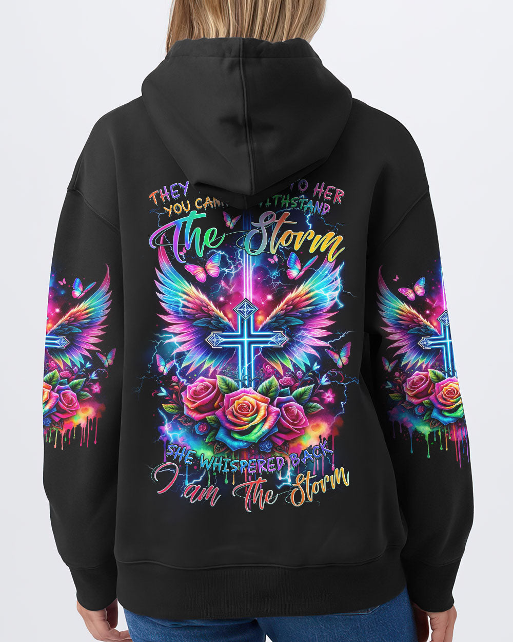 I Am The Storm Cross Rose Colorful Women's All Over Print Shirt - Tlnz1212234