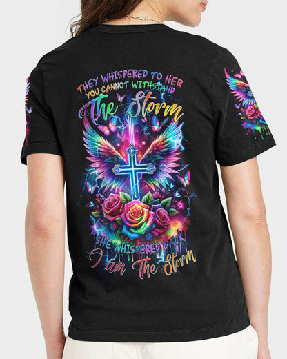 I Am The Storm Cross Rose Colorful Women's All Over Print Shirt - Tlnz1212234