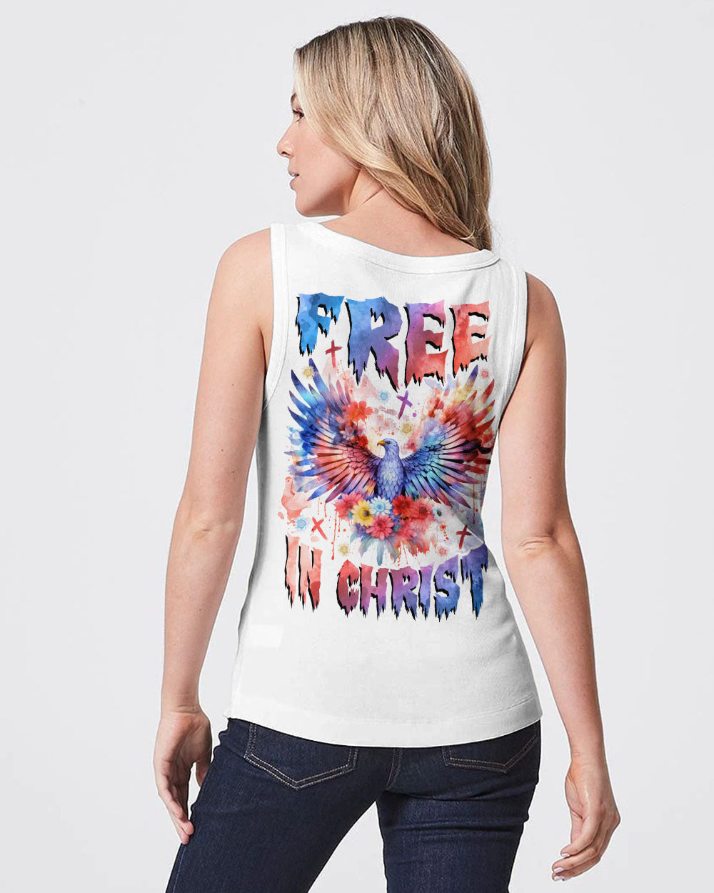 Free In Christ Eagle Flower Women's All Over Print Shirt - Tlnz1509234