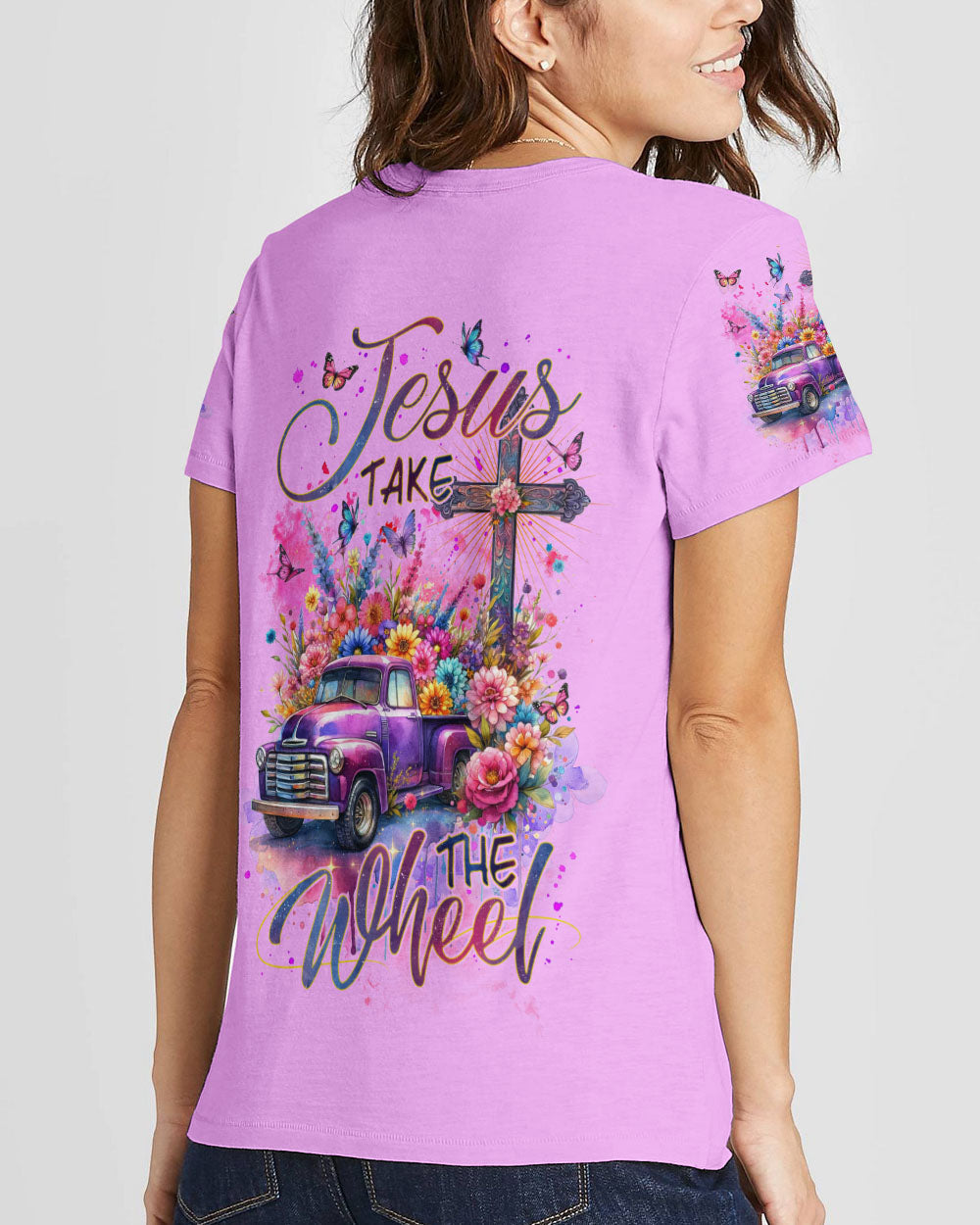 Jesus Take The Wheel Women's All Over Print Shirt - Tlnz1511233