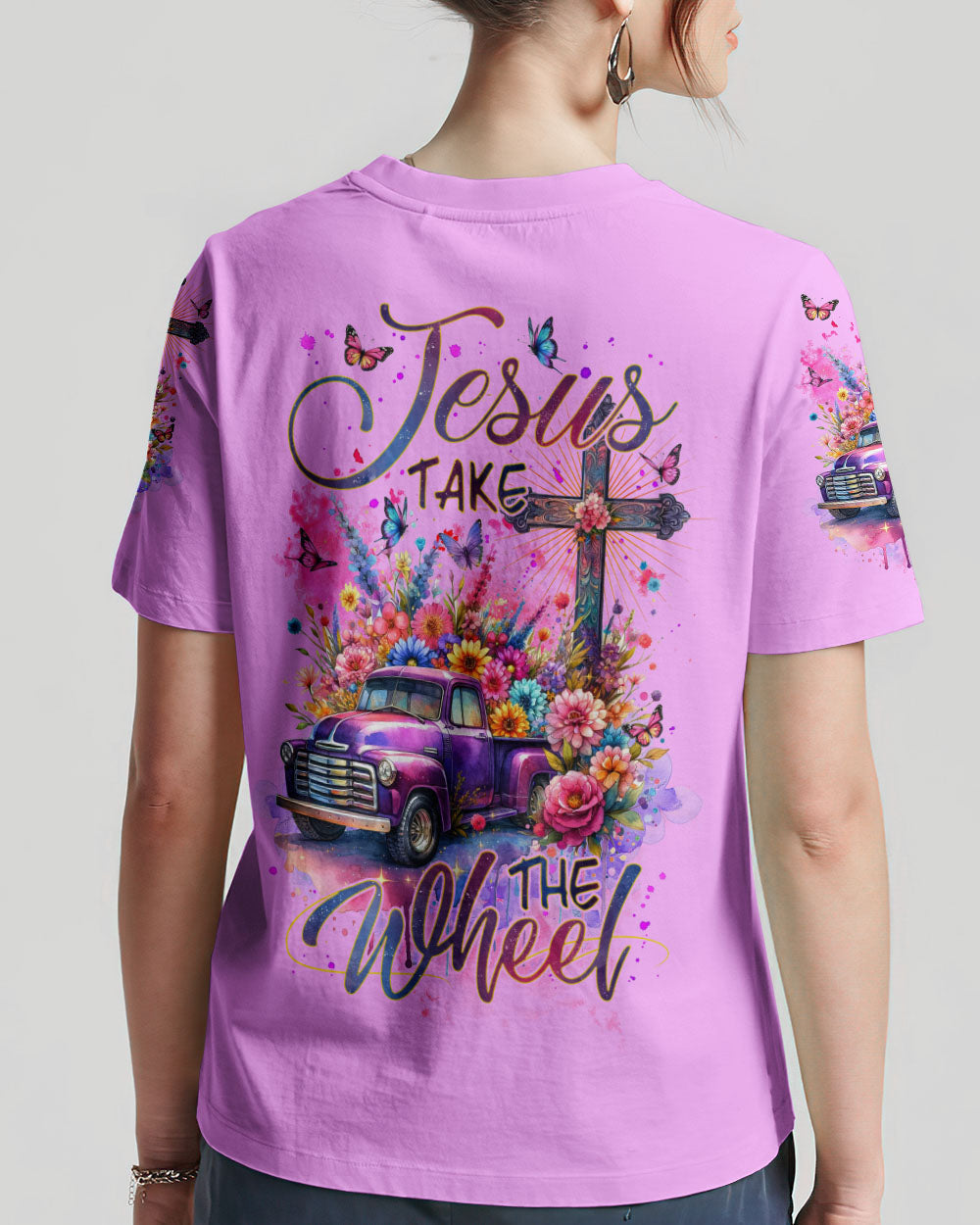 Jesus Take The Wheel Women's All Over Print Shirt - Tlnz1511233