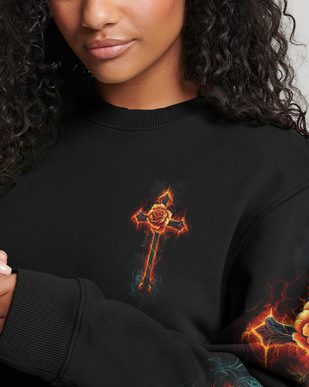 I Can Do All Things Through Christ Fire Cross Women's All Over Print Shirt - Tlnz1610233