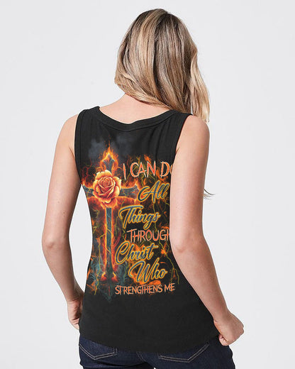 I Can Do All Things Through Christ Fire Cross Women's All Over Print Shirt - Tlnz1610233