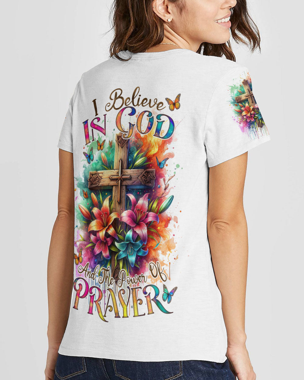 I Believe In God Lilies Women's All Over Print Shirt - Tlnz1711233