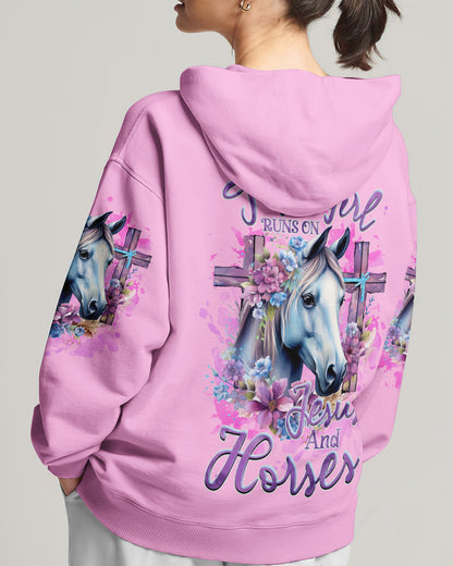 Runs On Jesus And Horses Women's All Over Print Shirt - Tlnz2712232