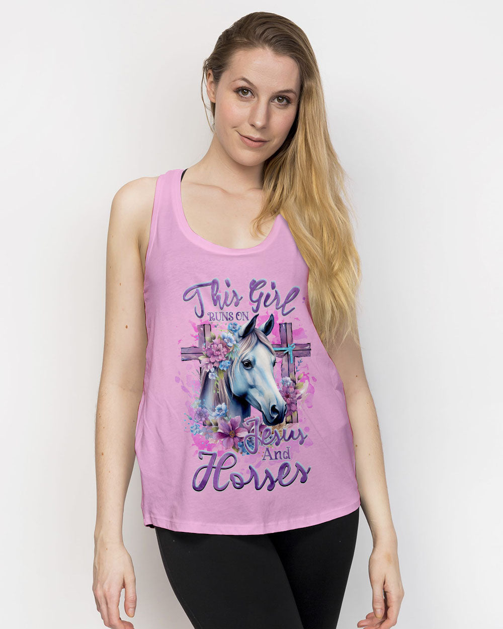 Runs On Jesus And Horses Women's All Over Print Shirt - Tlnz2712232