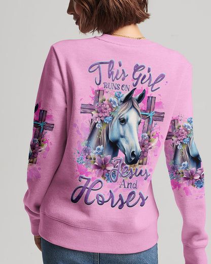 Runs On Jesus And Horses Women's All Over Print Shirt - Tlnz2712232