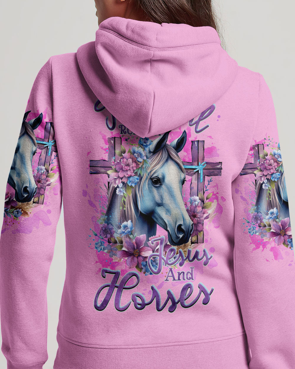 Runs On Jesus And Horses Women's All Over Print Shirt - Tlnz2712232