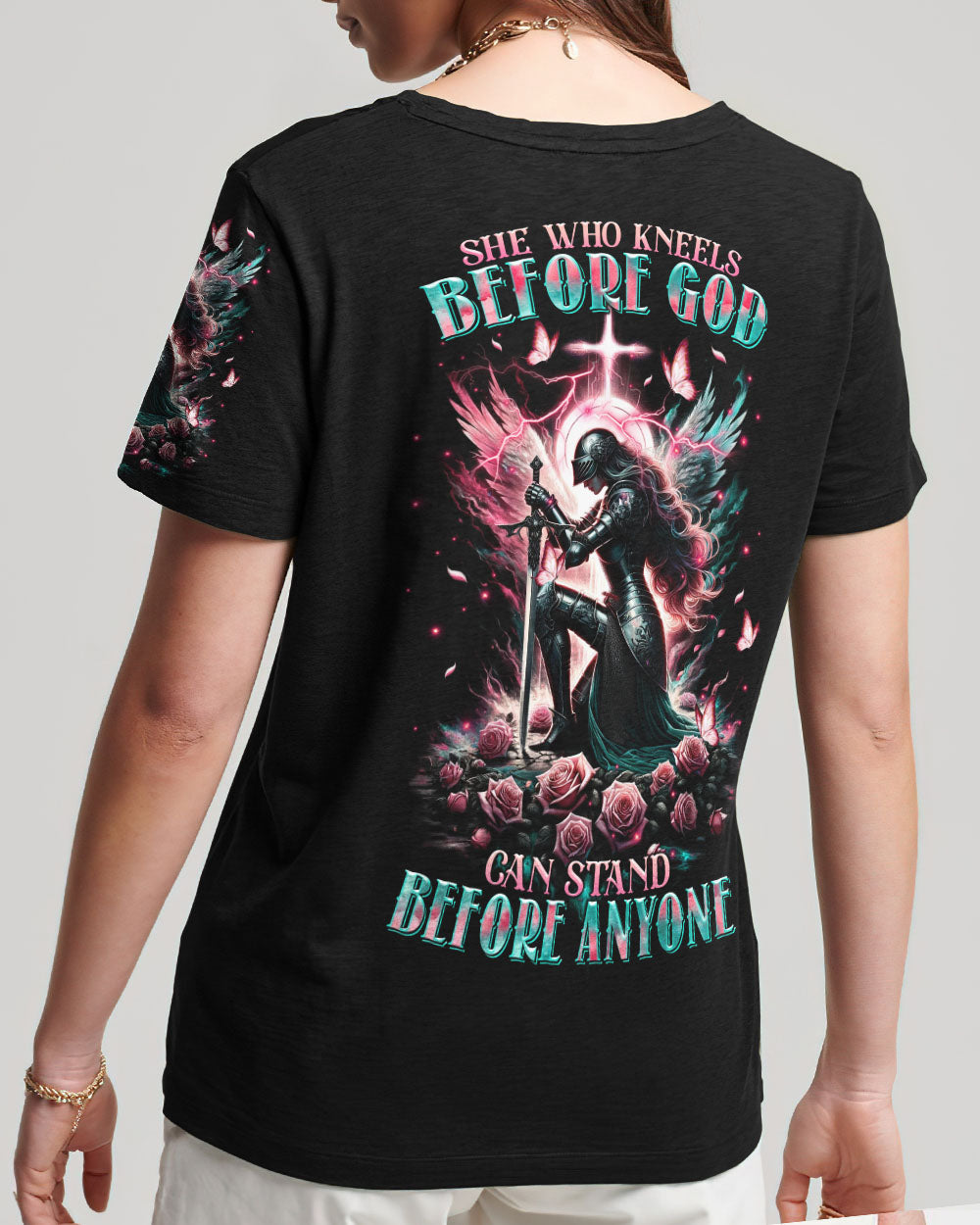 She Who Kneels Before God Warrior Women's All Over Print Shirt - Tltr0712234