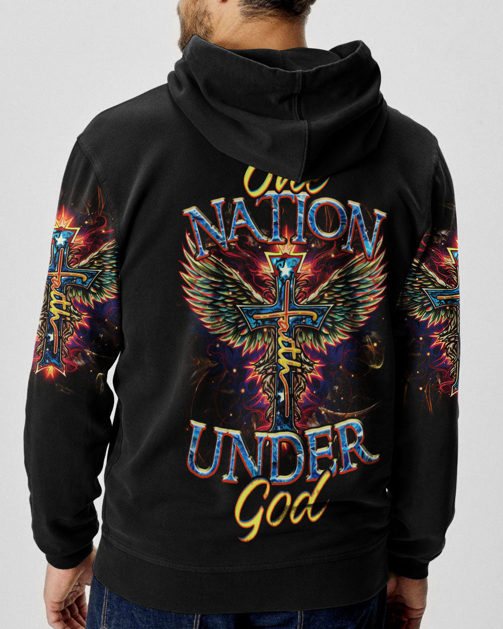 One Nation Under God Cross Men's All Over Print Shirt - Tltr1010233