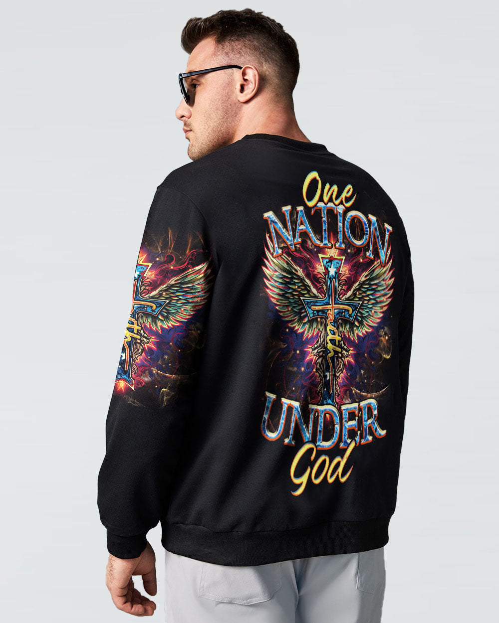 One Nation Under God Cross Men's All Over Print Shirt - Tltr1010233