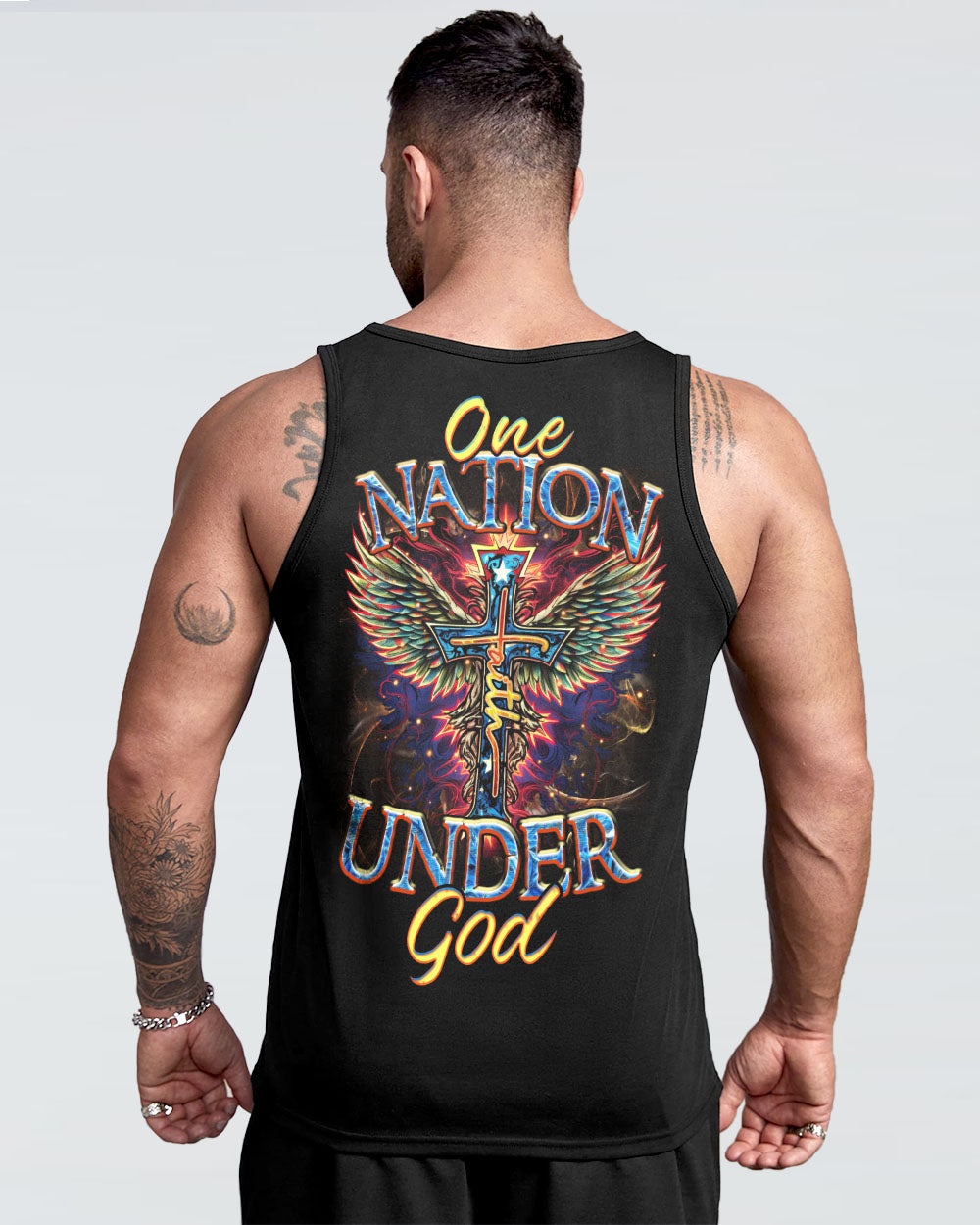 One Nation Under God Cross Men's All Over Print Shirt - Tltr1010233