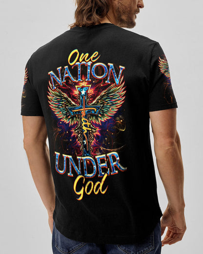 One Nation Under God Cross Men's All Over Print Shirt - Tltr1010233