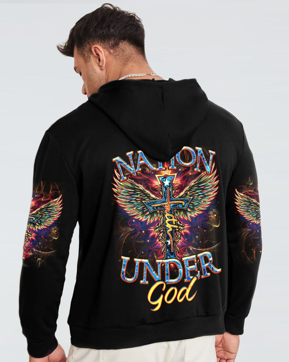 One Nation Under God Cross Men's All Over Print Shirt - Tltr1010233