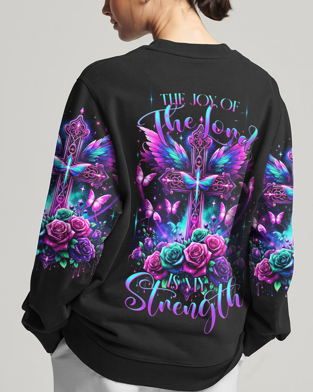 The Joy Of The Lord Cross Wings Rose Women's All Over Print Shirt - Tltr3011232