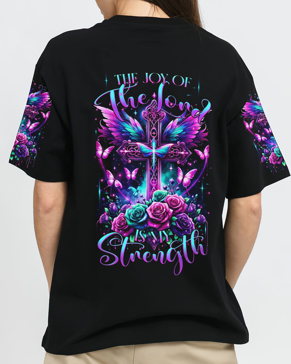 The Joy Of The Lord Cross Wings Rose Women's All Over Print Shirt - Tltr3011232