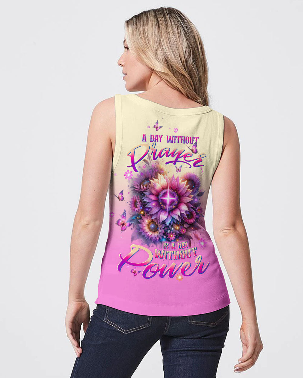 A Day Without Prayer Is A Day Without Power Sunflower Women's All Over Print Shirt - Tltw0912231